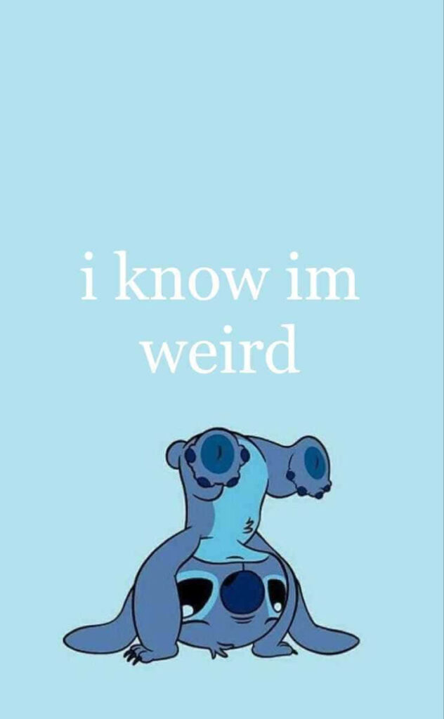 Playful Blue Wallpaper: 'I Know I'm Weird' for Unique Workspaces
