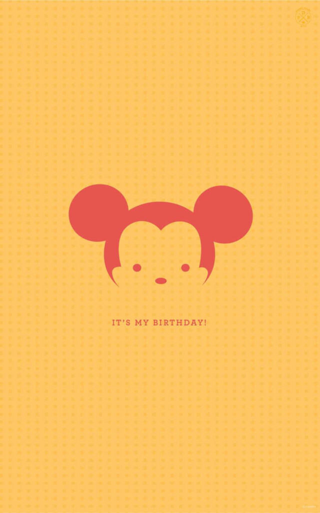 Playful Mickey Mouse Birthday Wallpaper in Red & Yellow