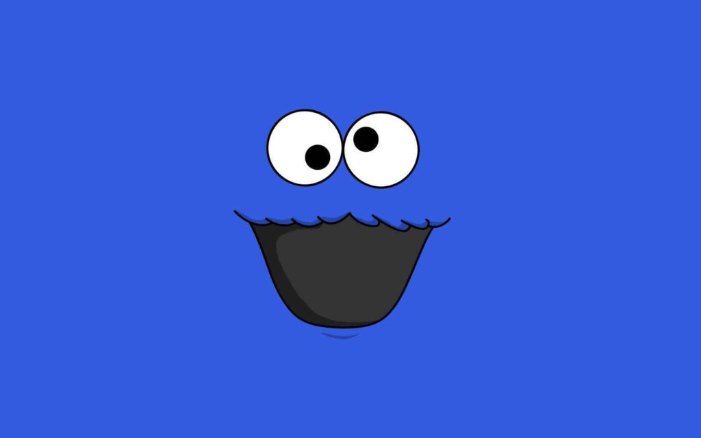 Playful Minimalist Smiling Face Wallpaper on Solid Blue Background