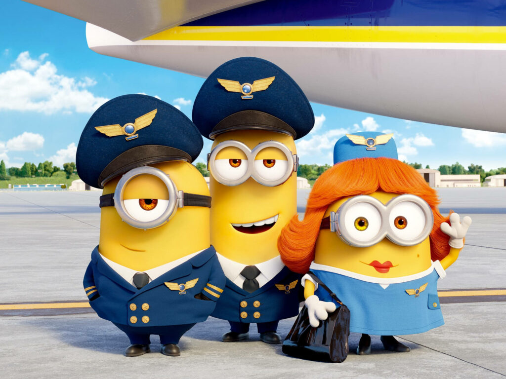 Vibrant Minions Pilot Wallpaper: Adorable Background from The Rise of Gru