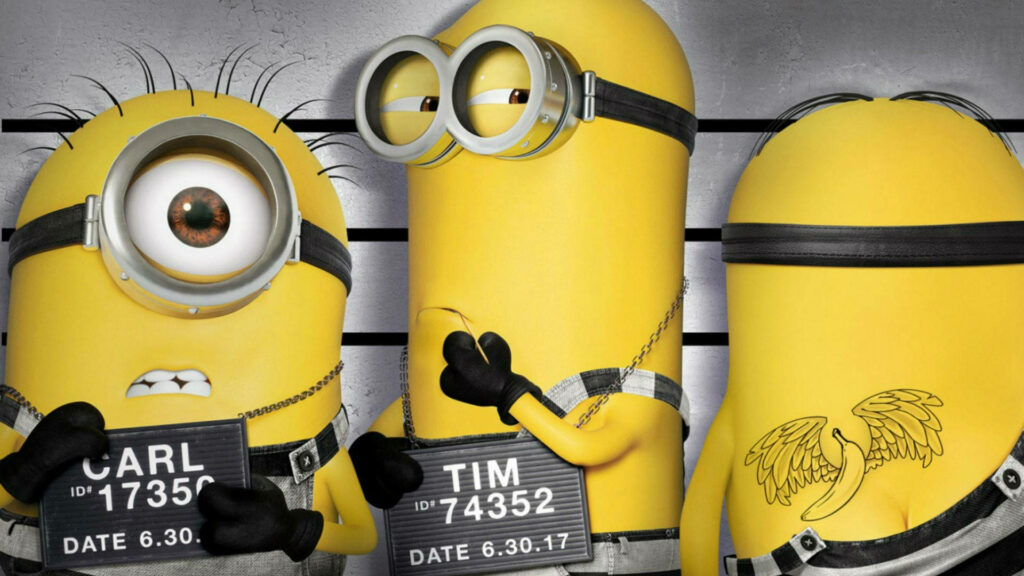 Quirky Minions Mugshot Wallpaper - Fun Background for Fans