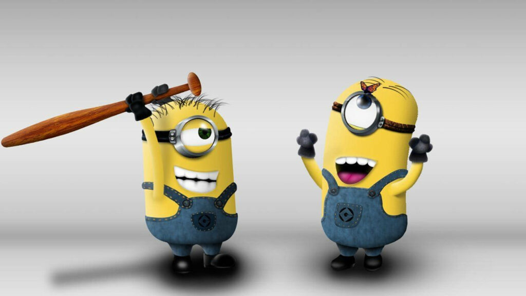 Playful Minions Wallpaper: Stuart & Carl's Fun Mischief Scene