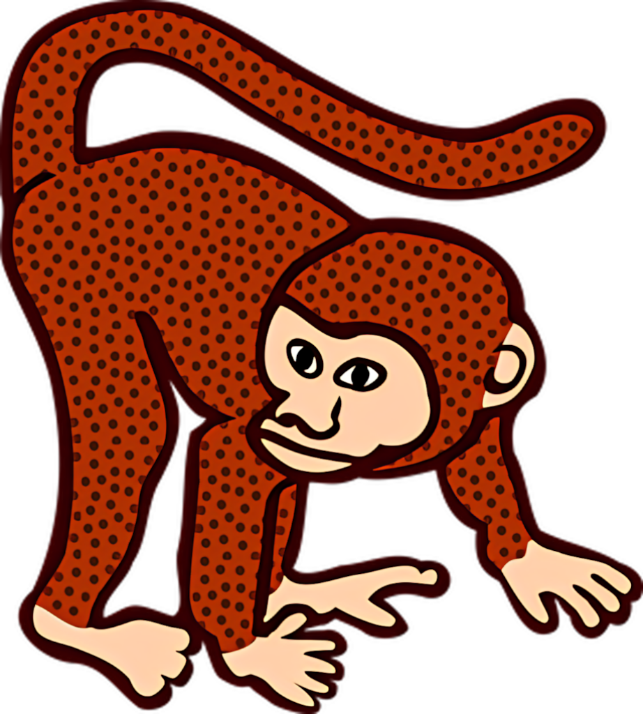 Whimsical Monkey Wallpaper: Playful Cartoon Design & Warm Colors