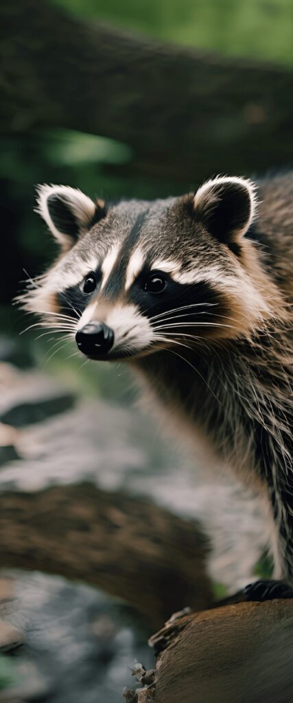 Playful Raccoon in Wildlife Setting - Humorous High-Res Wallpaper