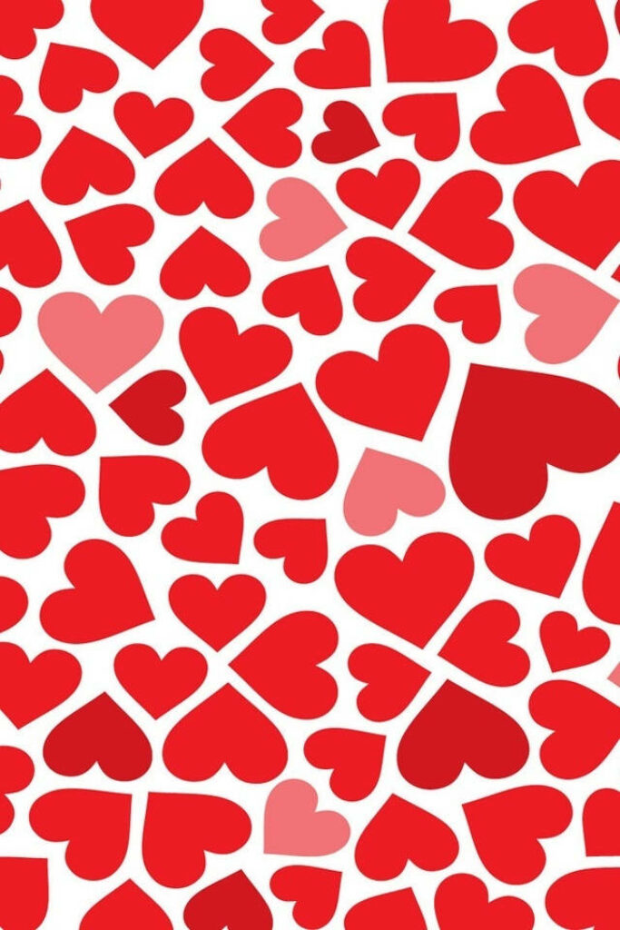 Vibrant Red & Pink Heart iPhone Wallpaper - Playful Romantic Design