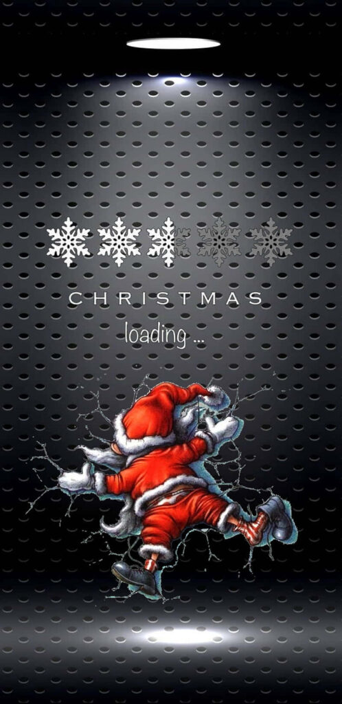 Playful Santa Claus Wallpaper: Christmas Loading Fun for Your iPhone!