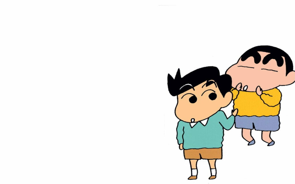 Playful Shin Chan Enlivens Your Screen: HD Wallpaper Background featuring the Cheeky Character