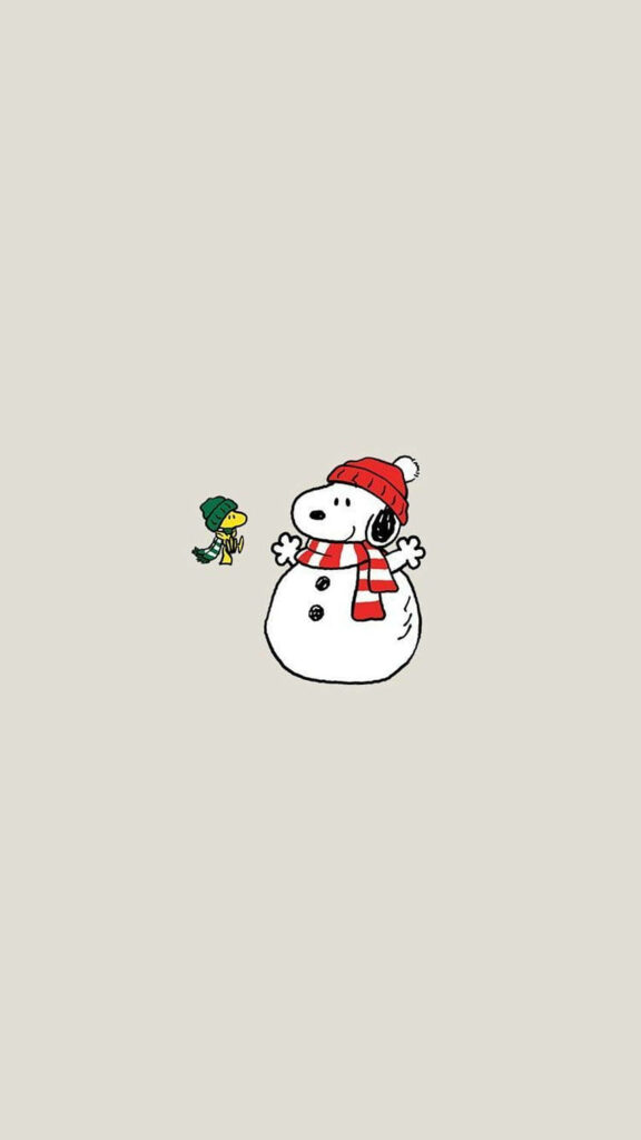 Festive Snowman Illustration: Cute Christmas iPhone Background Wallpaper
