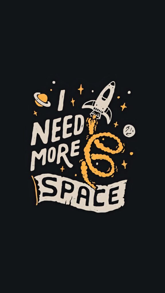 Whimsical Space-Themed Wallpaper with Rocket & Star Illustrations