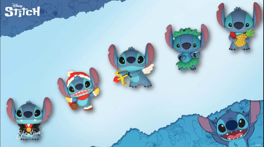 Playful Stitch Wallpaper: Adorable Disney Alien Designs on Blue