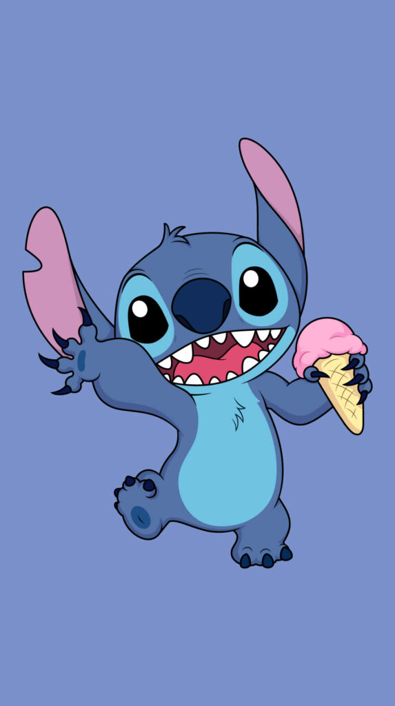 Fun Stitch Wallpaper: Brighten Your Workspace with Ice Cream Joy!
