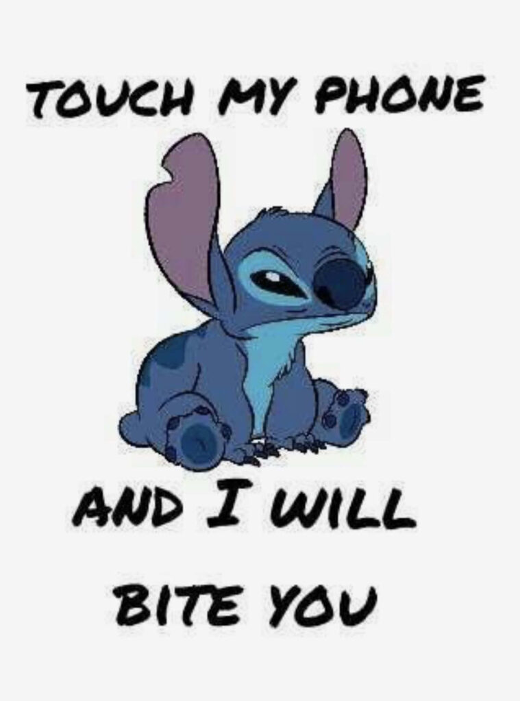Playful Stitch Wallpaper: Mischievous Ears & Hilarious Warning