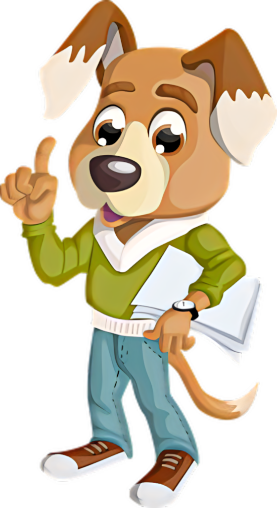 Playful Animated Dog Student Wallpaper - Fun & Vibrant Design