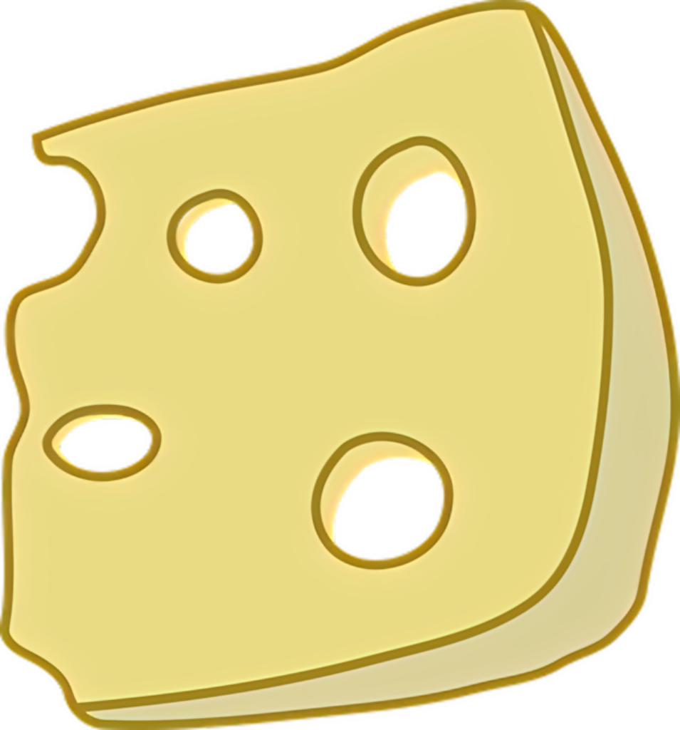 Playful Swiss Cheese Wedge Cartoon Wallpaper Background