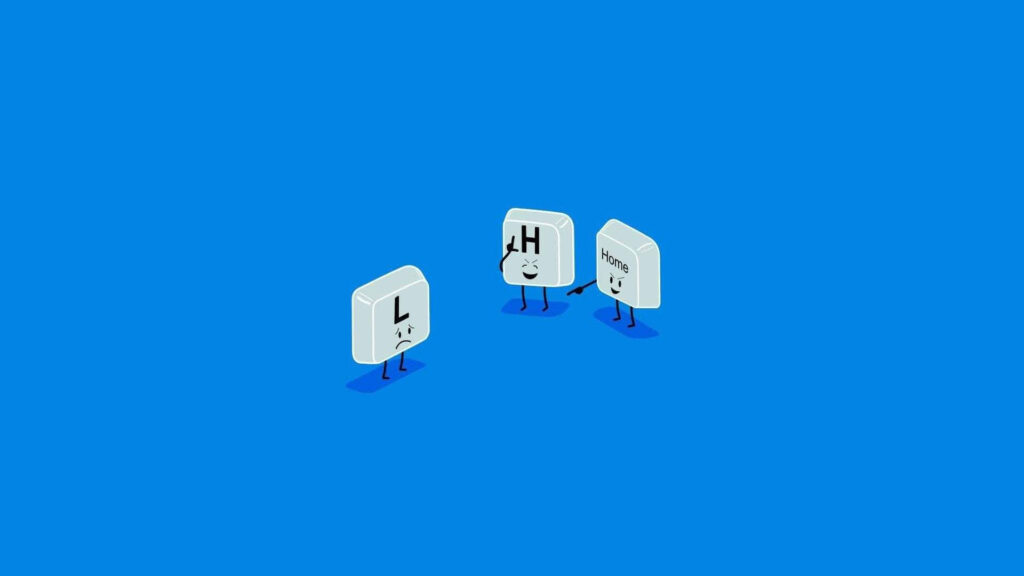Playful Keyboard Keys Wallpaper with Legs on Blue Background
