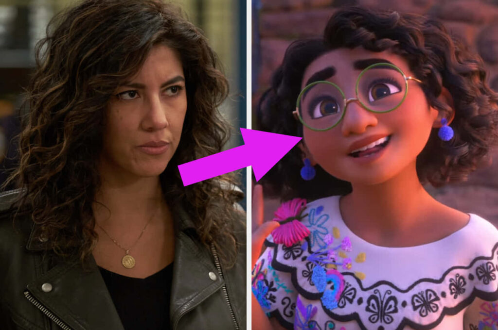 Playful Wallpaper: Mirabel Madrigal Comparison with Live-Action Character
