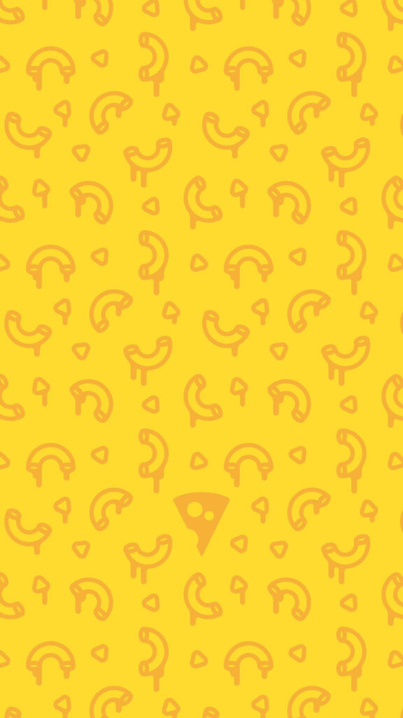Cheerful Macaroni & Cheese Pattern Yellow Wallpaper Background