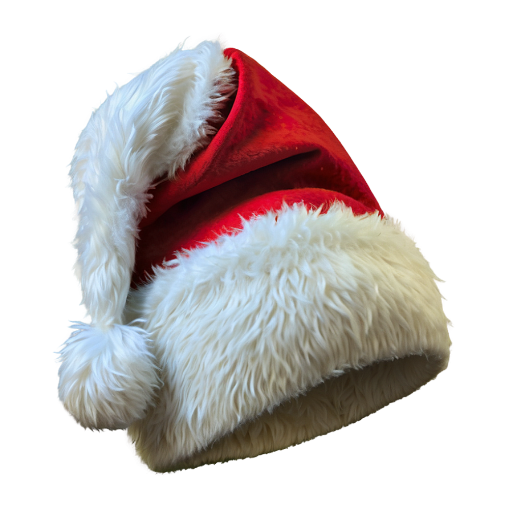 Plush Christmas Hat with Fluffy Pom-Pom on Soft Gradient Background Wallpaper