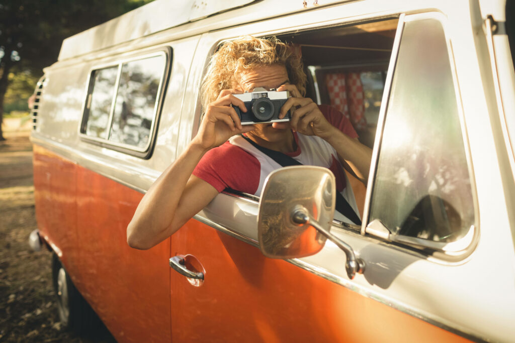 The Nostalgic Journey: Capturing Moments in a Retro-Styled Van Wallpaper