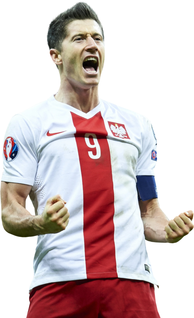 Passionate Polish Soccer Star Celebrates Victory in Red & White Jersey Wallpaper
