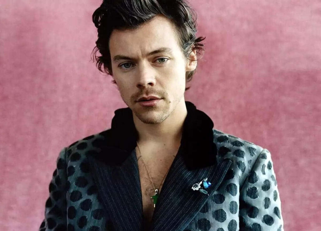 Stylishly Polka-Dotted: Harry Styles' Album Cover as Vibrant Calendar Wallpaper