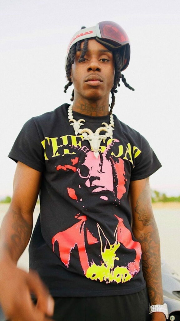 Polo G: Rocking the Black Tee in HD Phone Wallpaper Glory