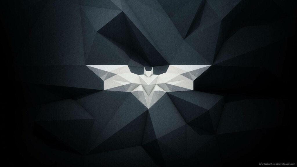 Poly-Batman: The Cool Grey and White Polygon Logo Wallpaper