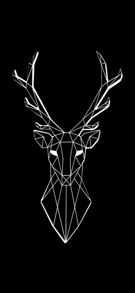 Abstract Polygonal Deer Head: Minimalist Art for Phone Background Wallpaper
