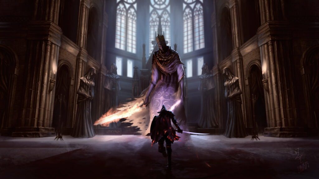 The Enigmatic Lord of Irithyll - A Breathtaking HD Wallpaper of Pontiff Sulyvahn in Dark Souls III
