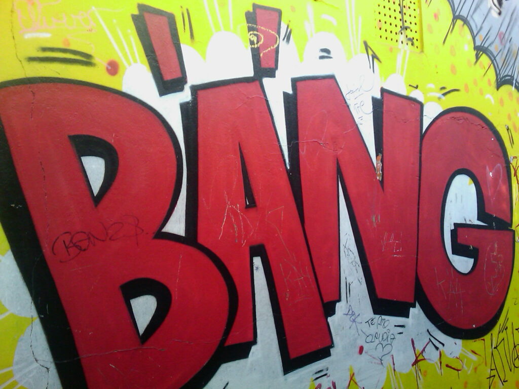 Pop Typography Strikes Bold on a Vibrant Red Banff Wall Wallpaper