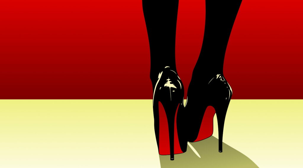 Seductive Yellow Stilettos: A Pop Art Reminiscent Vector Masterpiece Wallpaper