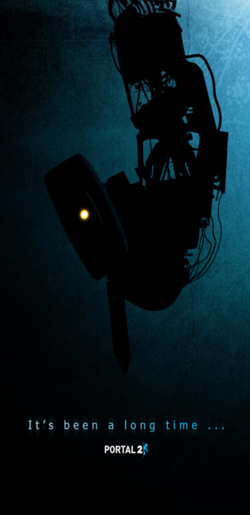 Moody GLaDOS Silhouette Wallpaper: Portal 2's Iconic Design