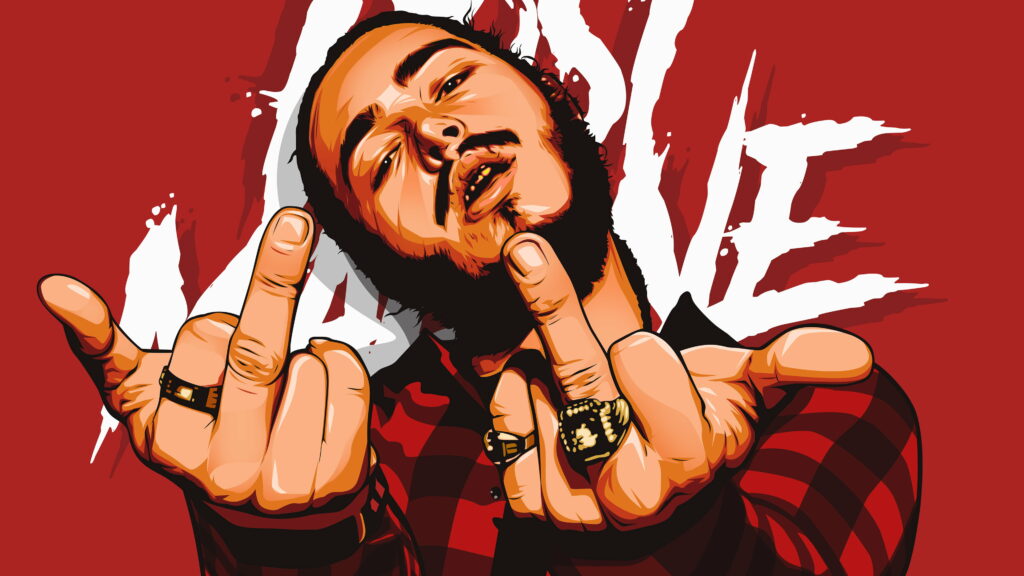 Melodic Masterpiece: Post Malone Immortalized in Mesmerizing Digital Art Wallpaper