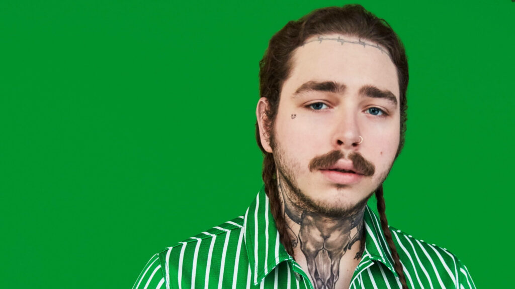 Post Malone Wallpaper: Vibrant Green Style from 2018 GQ