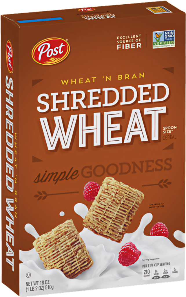 Post Shredded Wheat Cereal Box PNG with Raspberries Wallpaper
