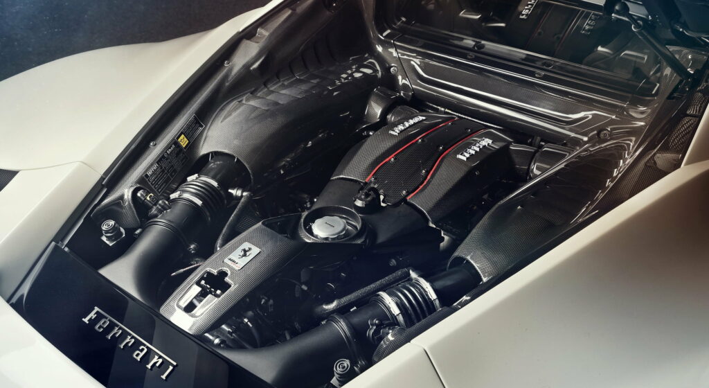 Power Unleashed: Captivating 2019 NOVITEC Ferrari 488 Pista Engine Wallpaper