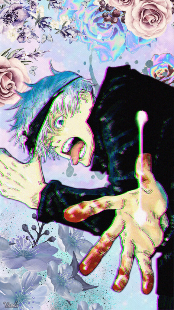 Intense Battle: Gojo Satoru and the Supernatural Warriors Confront Malevolent Spirits in Jujutsu Kaisen Anime Series Wallpaper