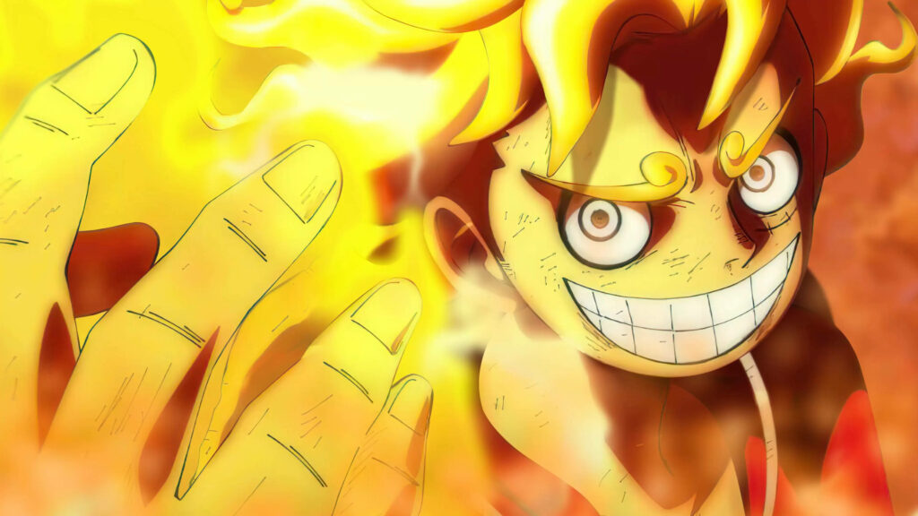 Unleashing the Power: Luffy's 5th Gear Form in a Breathtaking Anime Background Wallpaper