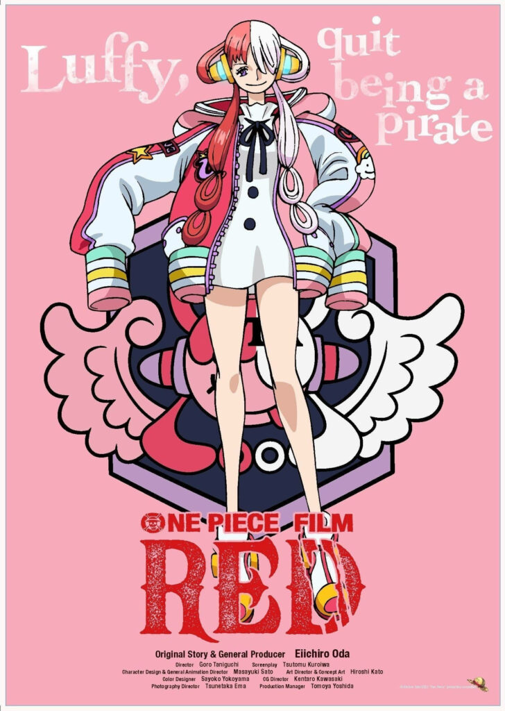 Uta's Powerful Message to Luffy: Unveiling the Thrilling One Piece Film Red Poster Wallpaper