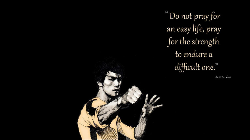 Motivational Bruce Lee Wallpaper: Strength & Art in Minimalist Design