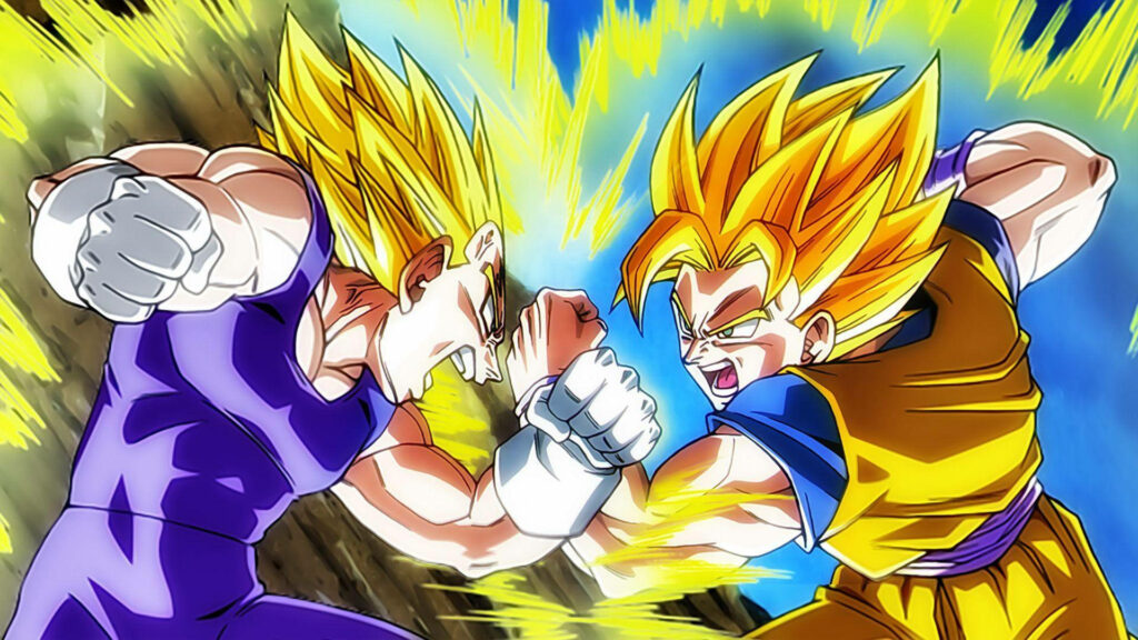 Explosive Battle: Goku vs. Vegeta in Stunning 4K Ultra HD Wallpaper