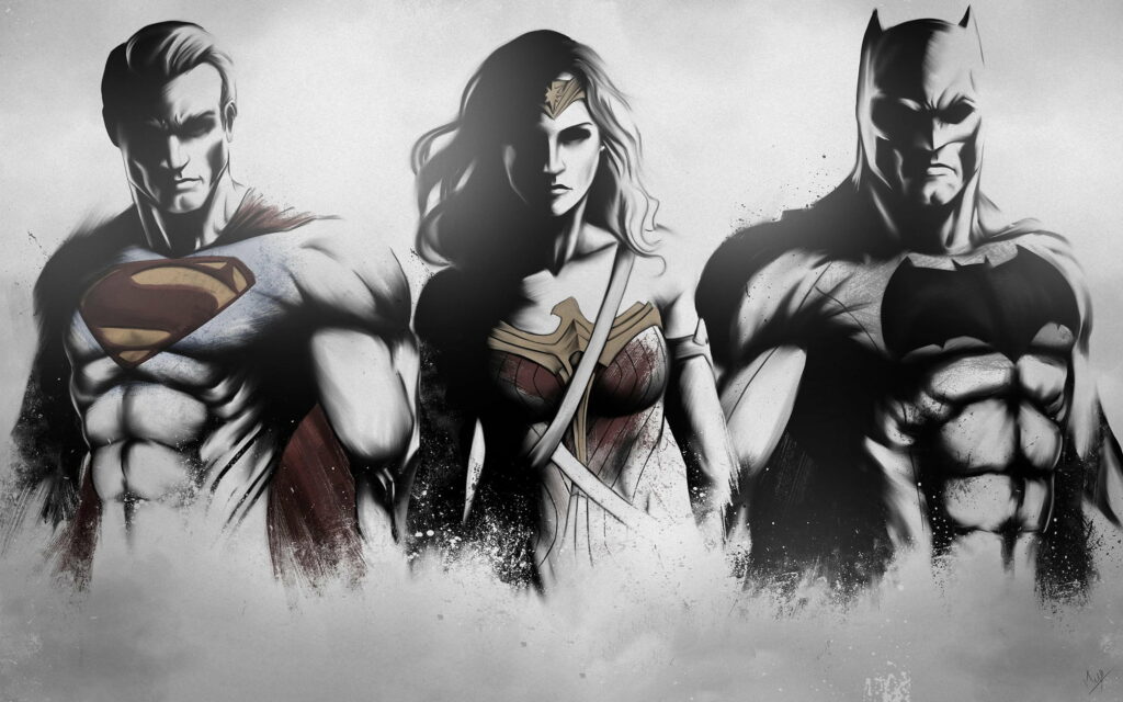 DC's Trinity Unite: Superhero Spectacle in Stunning 4K Wallpaper