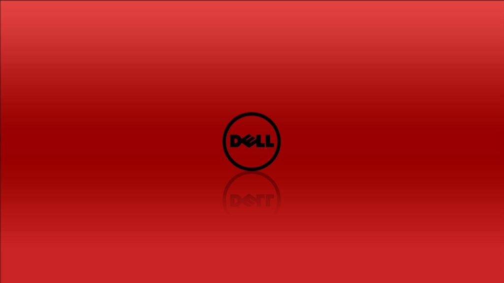 Vibrant Contrast: Dell HD Logo Popping on a Bold Red Background Wallpaper