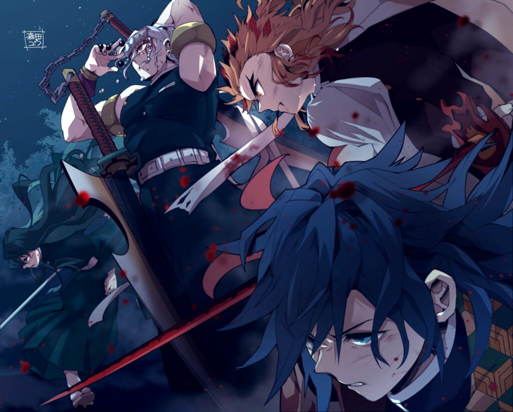 Demon Slayer: Evocative Masters Unite in a Mesmerizing HD Wallpaper