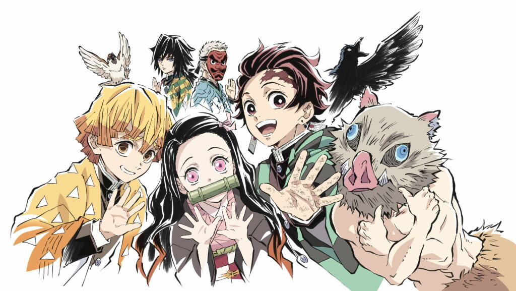 Unleashing the Power: Magnificent 4K Wallpaper of the Fierce Demon Slayer Squad