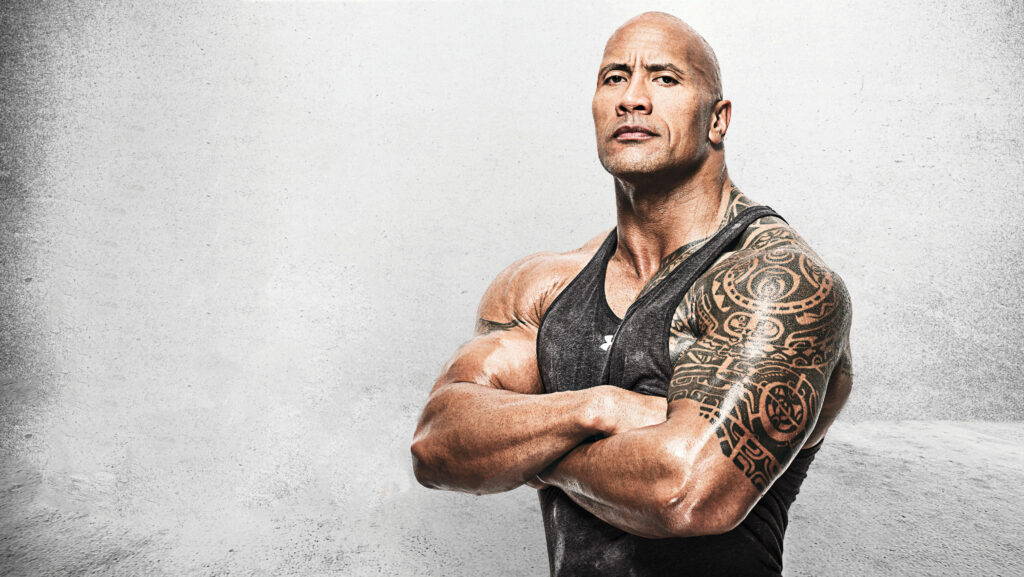 Motivational Dwayne Johnson Wallpaper: Power, Muscles & Confidence