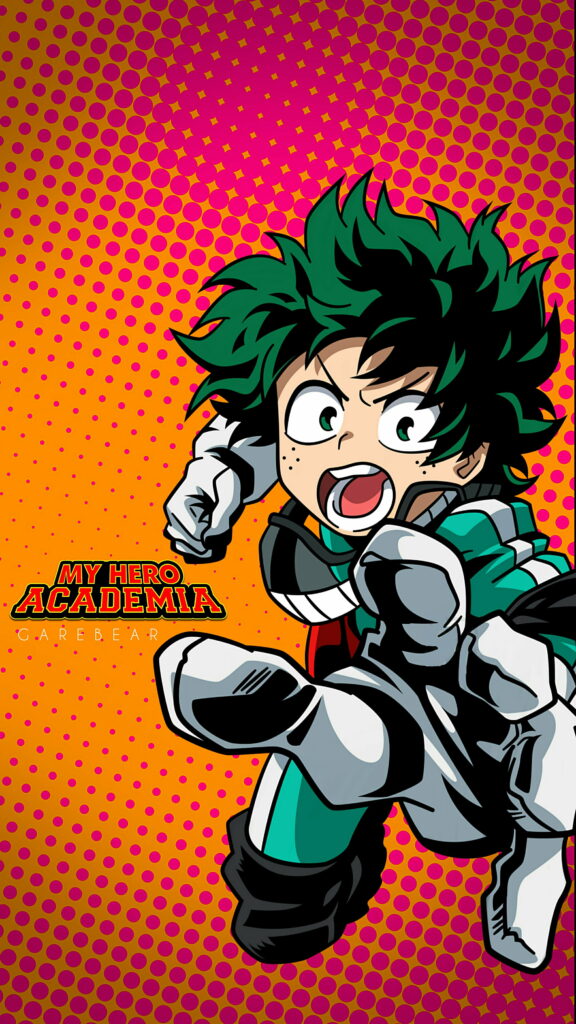 Deku: The Rising Hero - Vibrant Anime Phone Wallpaper Celebrating Midoriya's Journey in Academia