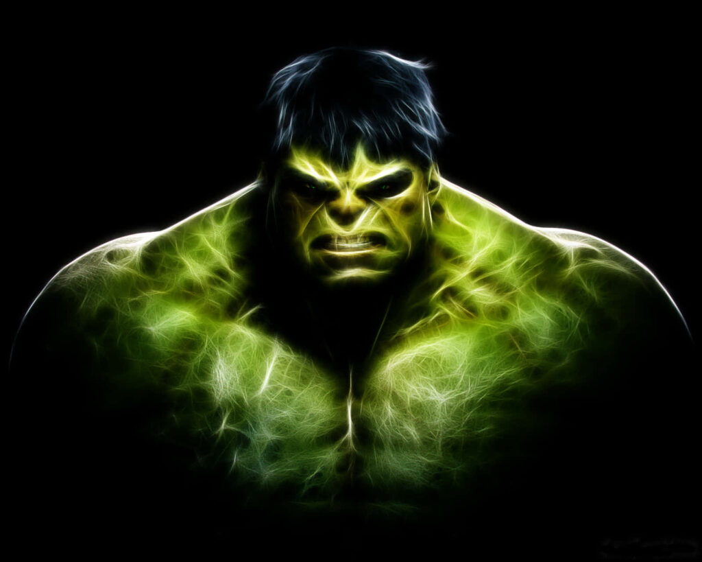 Vibrant Hulk Wallpaper: Intense Expression & Strength in Green Light