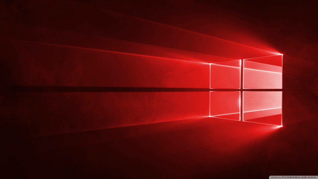 Radiant Red Glow: Windows 10 HD Background Sparks with Intrigue Wallpaper
