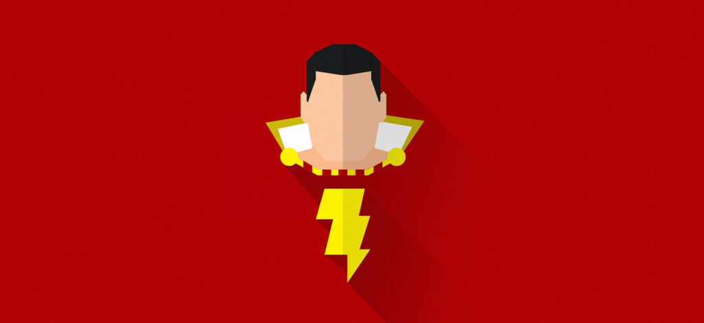 The Electrifying Minimalism of Shazam: A DC Comics Vector Art Wallpaper